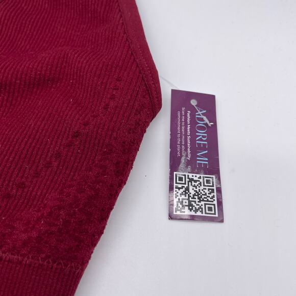Adore Me Red Ribbed Seamless Low Support Sports Bra Size M-L - Picture 2 of 5